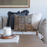 Charcoal Ruffle Pillow Cover 3 - PILLOWS - linen - cool Rug & Weave Pillows