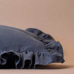 Charcoal Ruffle Pillow Cover 3 - PILLOWS - linen - cool Rug & Weave Pillows