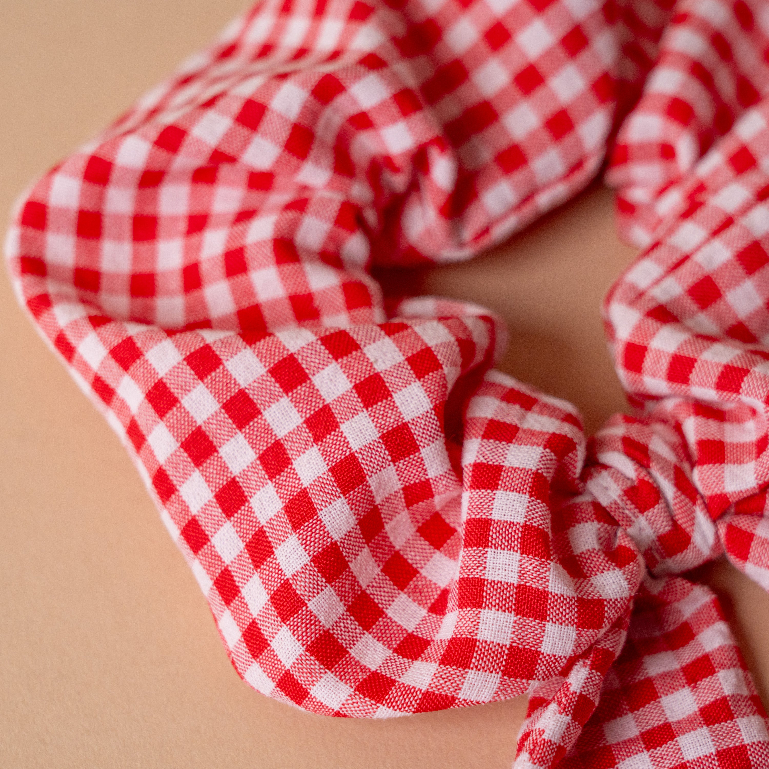 Red Gingham Scrunchie Rug & Weave