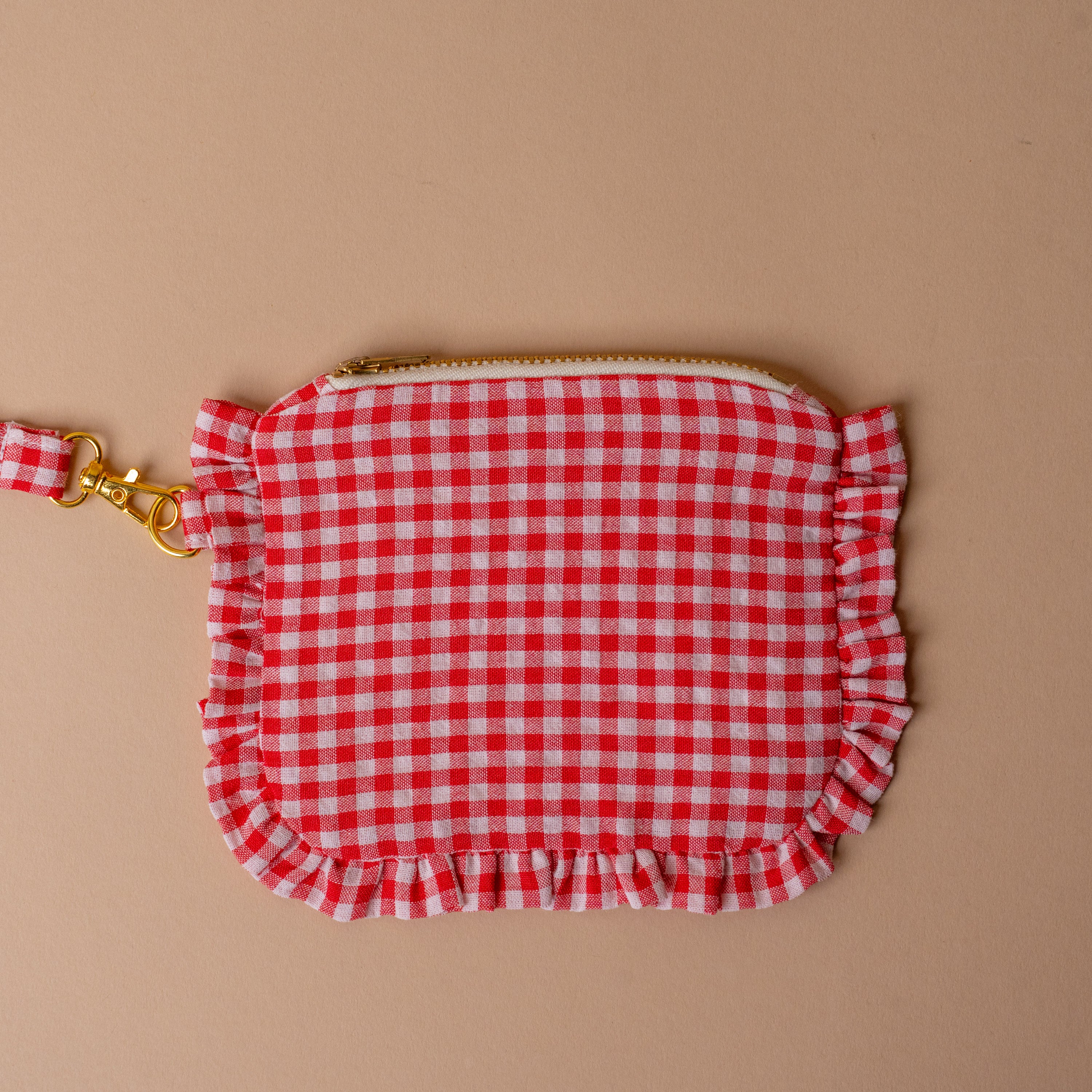 Gingham Ruffle Wrist Wallet