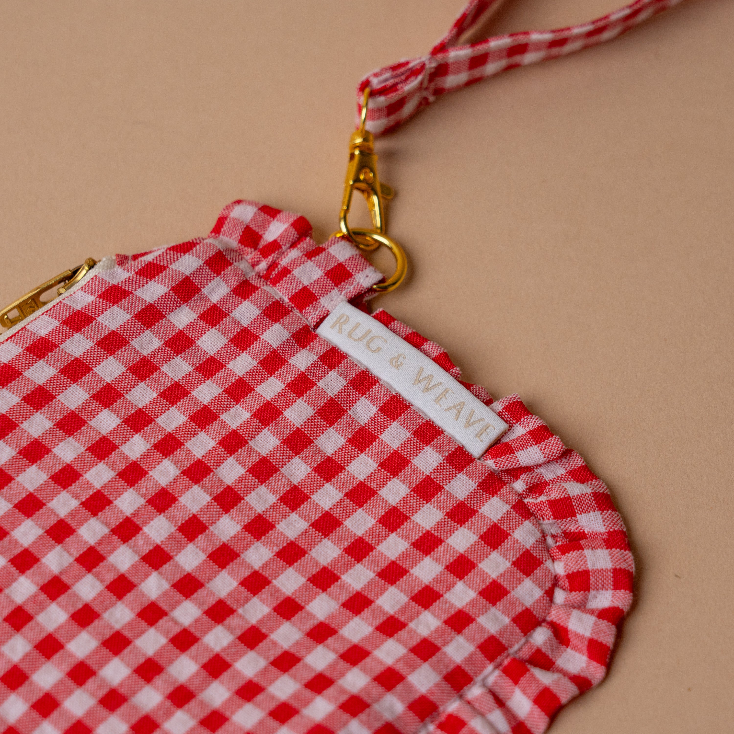 Gingham Ruffle Wrist Wallet Rug & weave
