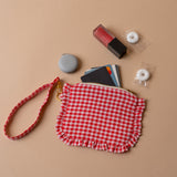Gingham Ruffle Wrist Wallet Rug & weave
