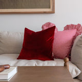 Red Velvet Pillow Cover 2 - PILLOWS - essentials - warm Rug and Weave Pillows