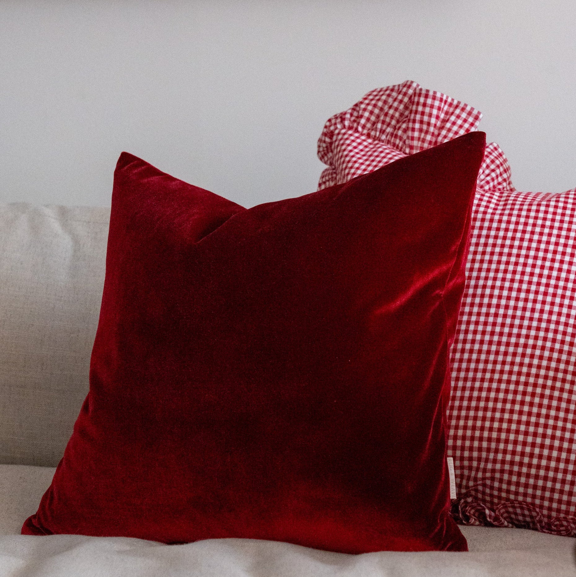 Red Velvet Pillow Cover 2 - PILLOWS - essentials - warm Rug and Weave Pillows