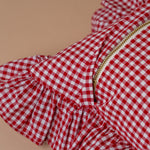 Red Gingham Ruffle Pillow Cover 3 - PILLOWS - essentials - cool Rug & Weave Pillows