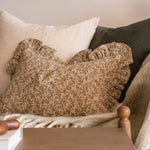 Tillie Block Print Ruffle Pillow Cover 1 - PILLOWS - block print - neutral ORNA HOUSE