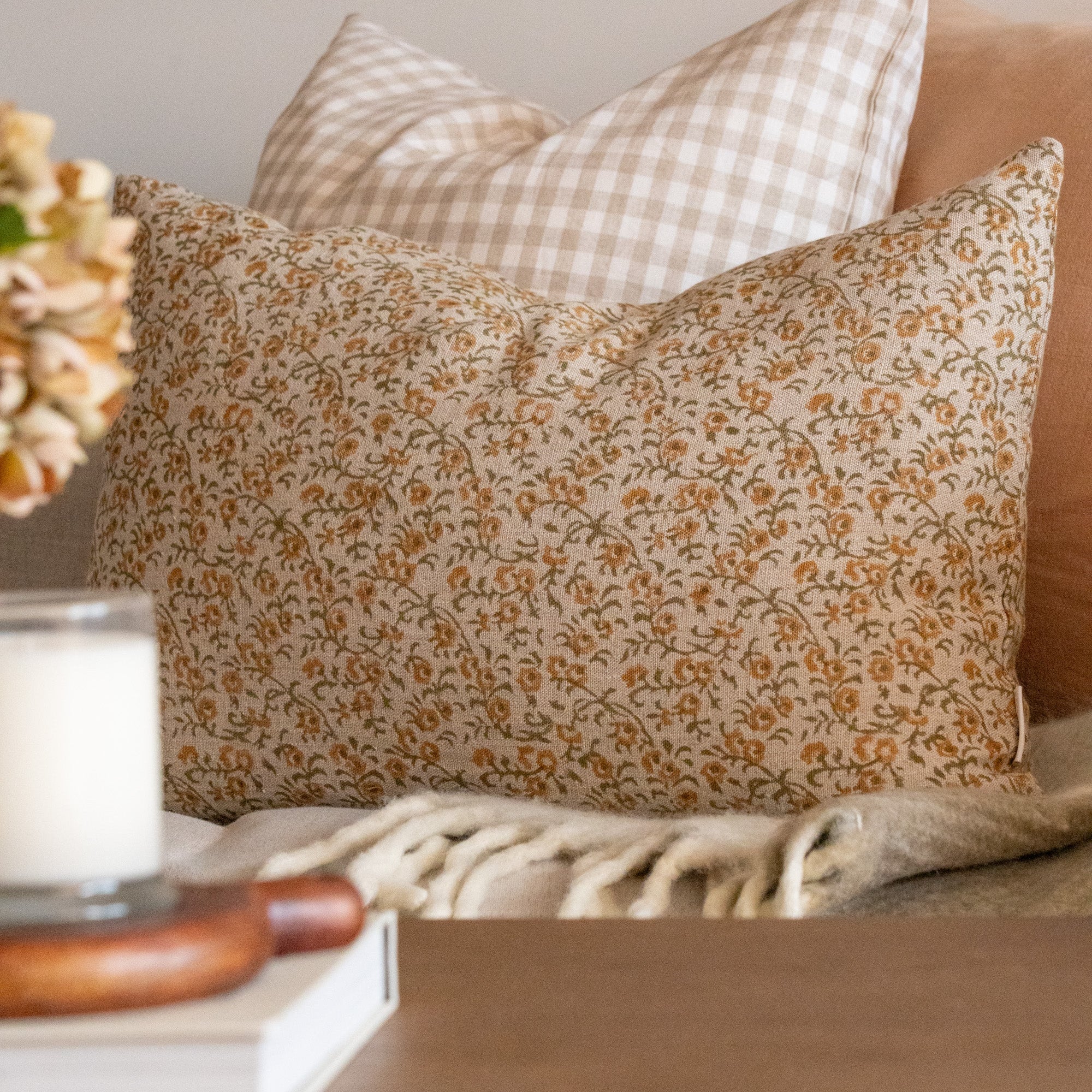 Tillie Block Print Pillow Cover DS 1-PILLOWS - block print - warm ORNA HOUSE