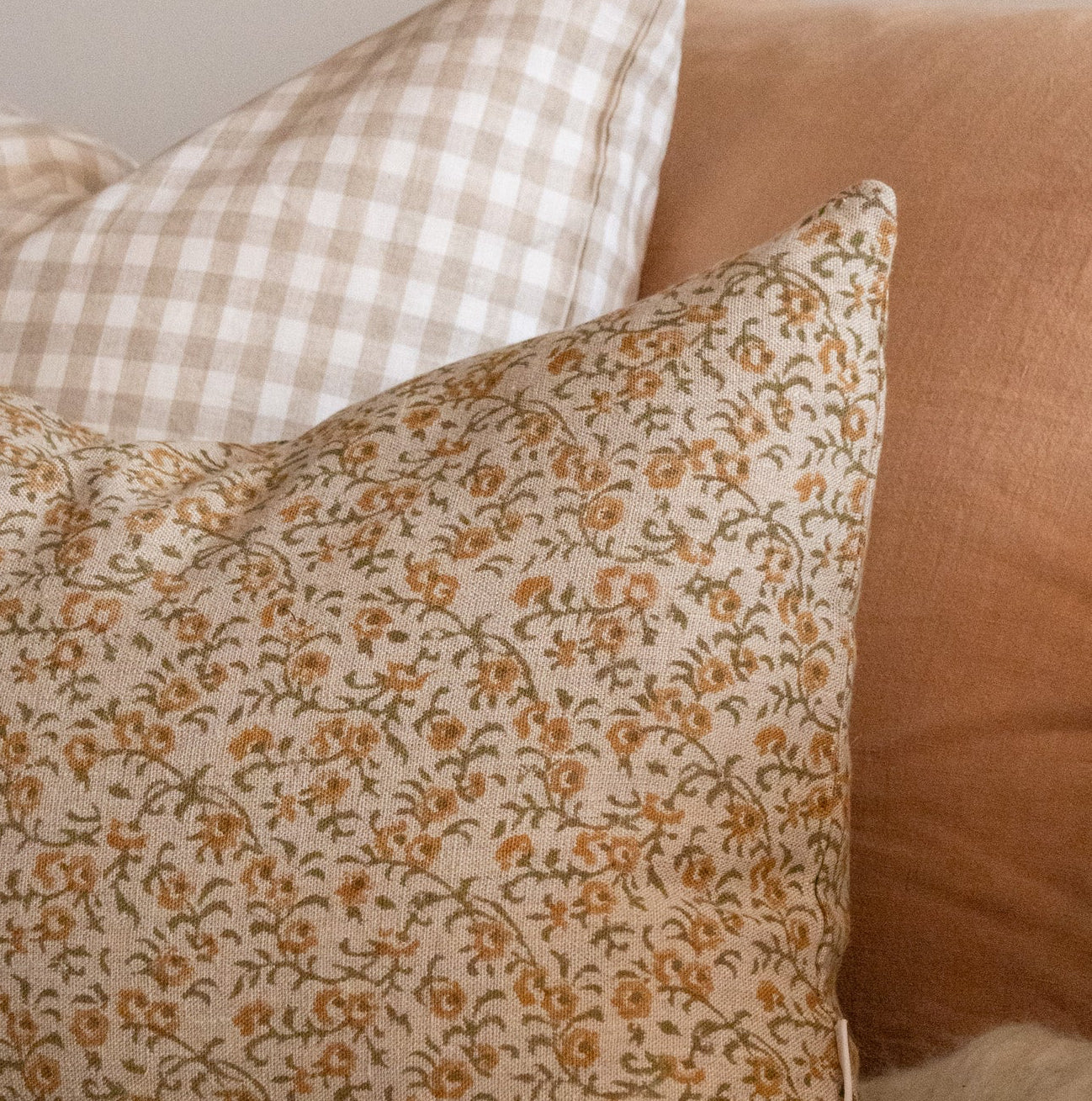 Tillie Block Print Pillow Cover DS 1-PILLOWS - block print - warm ORNA HOUSE