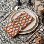 Block Print Cotton Napkins - set of 4 napkin set ORNA HOUSE