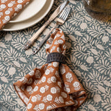 Block Print Cotton Napkins - set of 4 napkin set ORNA HOUSE