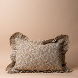 Tillie Block Print Ruffle Pillow Cover 1 - PILLOWS - block print - neutral ORNA HOUSE