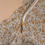 Tillie Block Print Ruffle Pillow Cover 1 - PILLOWS - block print - neutral ORNA HOUSE