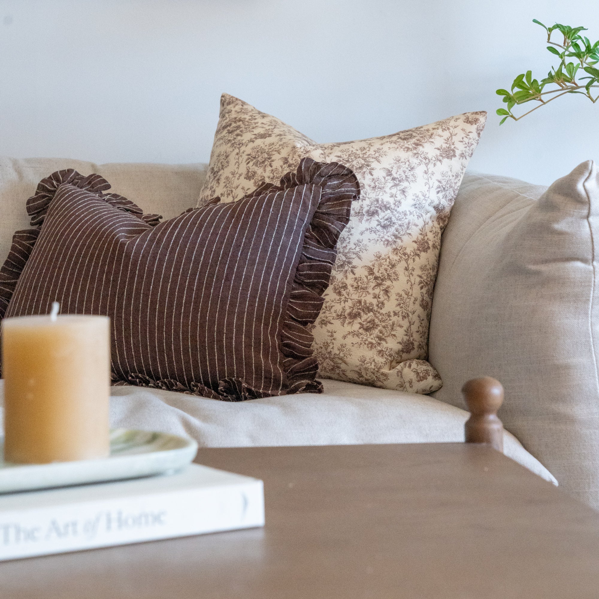 Enzo Ruffle Pillow Cover 2 - PILLOWS - linen - warm Rug & Weave Pillows