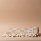 Supersoft Beige Check Wool Blanket