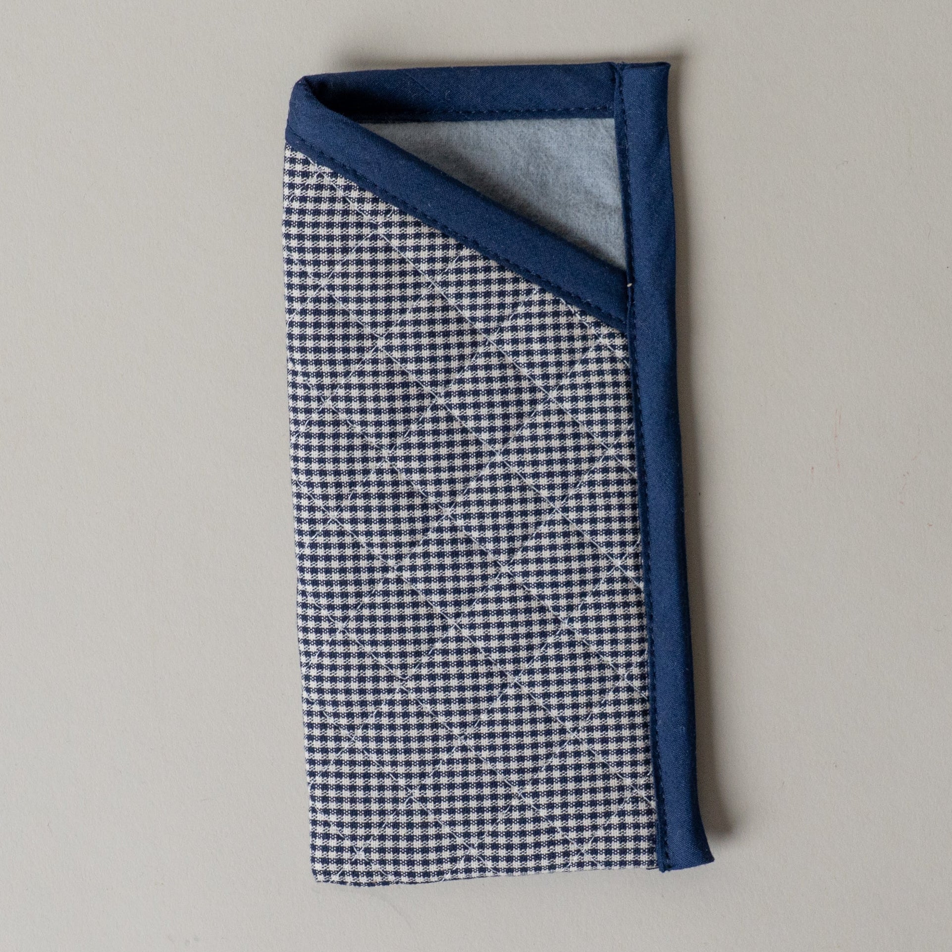 Quilted Gingham Glasses Sleeve glasses sleeve Rug & Weave Pillows Navy