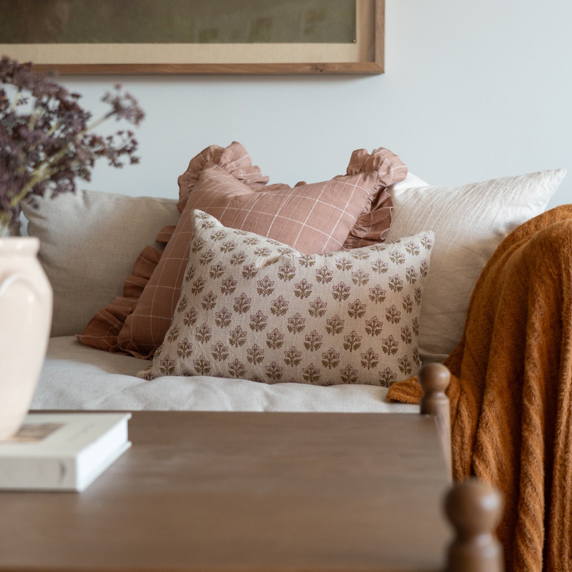 Callie Ruffle Pillow Cover 2 - PILLOWS - Linen - warm Rug & Weave Pillows