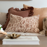 Cocoa Ruffle Pillow Cover 2 - PILLOWS - linen - warm Rug & Weave Pillows