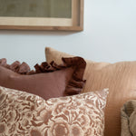 Cocoa Ruffle Pillow Cover 2 - PILLOWS - linen - warm Rug & Weave Pillows