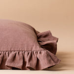 Cocoa Ruffle Pillow Cover 2 - PILLOWS - linen - warm Rug & Weave Pillows