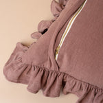 Cocoa Ruffle Pillow Cover 2 - PILLOWS - linen - warm Rug & Weave Pillows