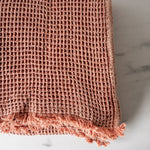 Rust Waffle Throw Blanket - Rug & Weave