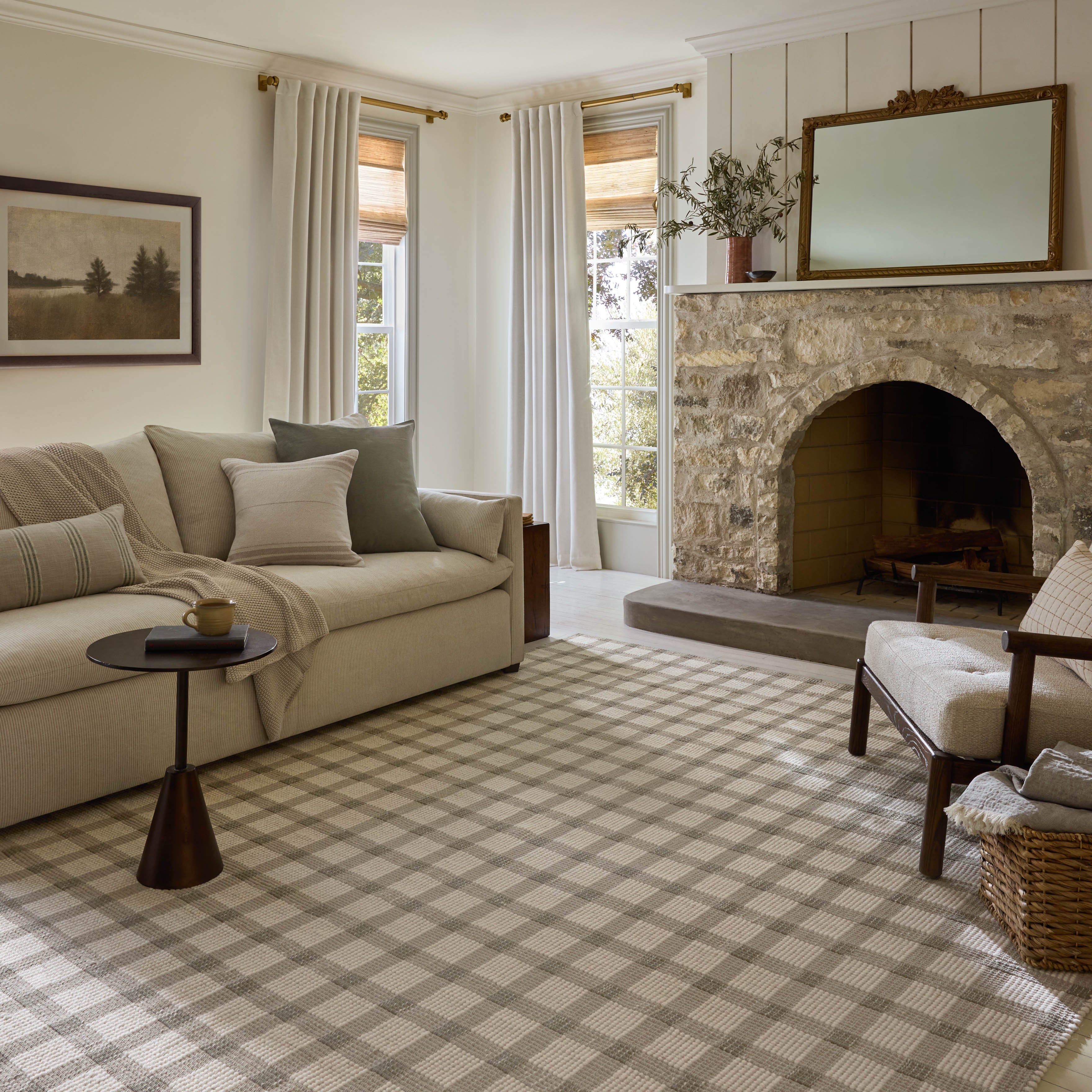 Magnolia Home by Joanna Gaines x Loloi Ryder Stone / Ivory Rug RUGS - cotton Loloi 18" x 18" sample
