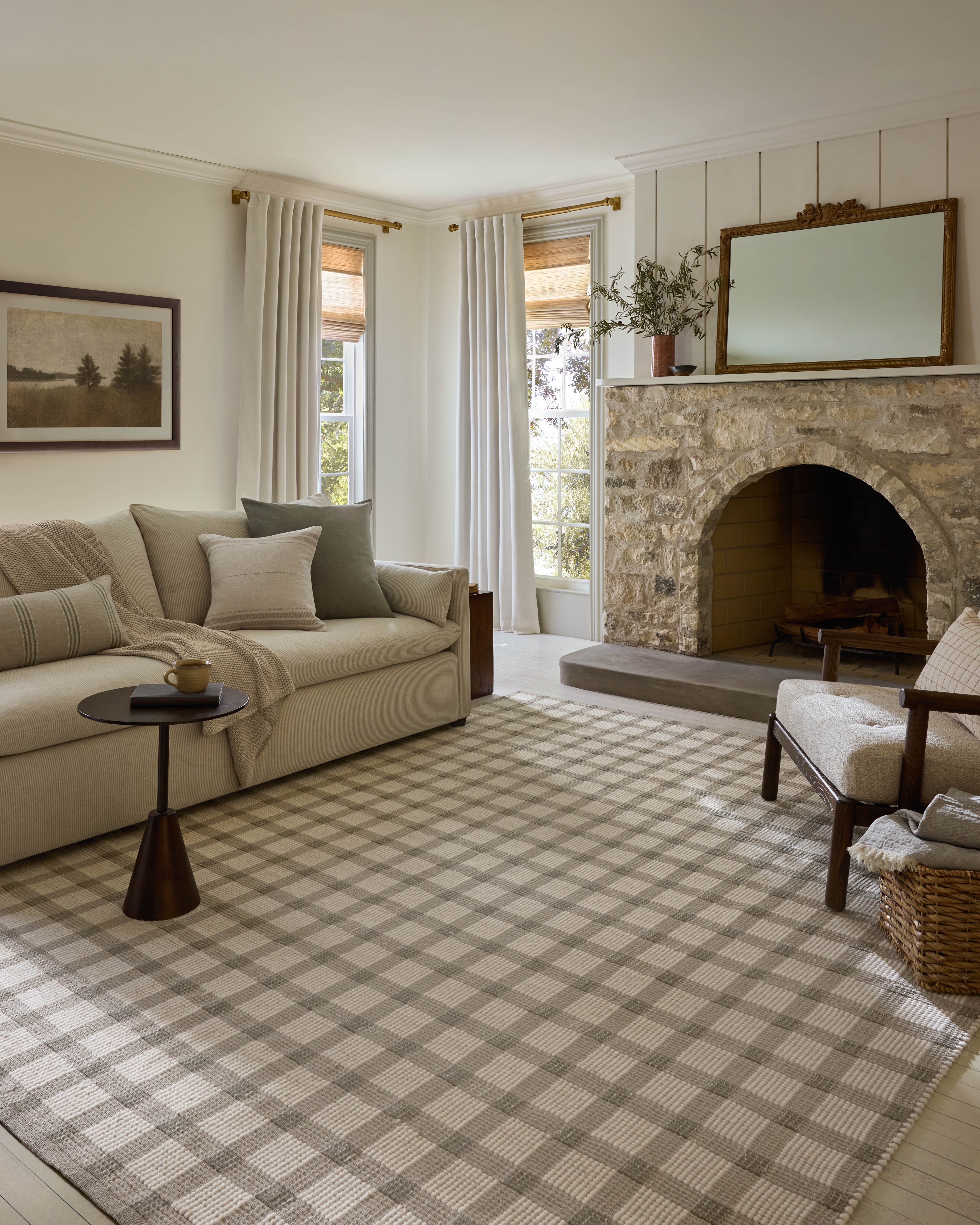 Magnolia Home by Joanna Gaines x Loloi Ryder Stone / Ivory Rug RUGS - cotton Loloi 18" x 18" sample