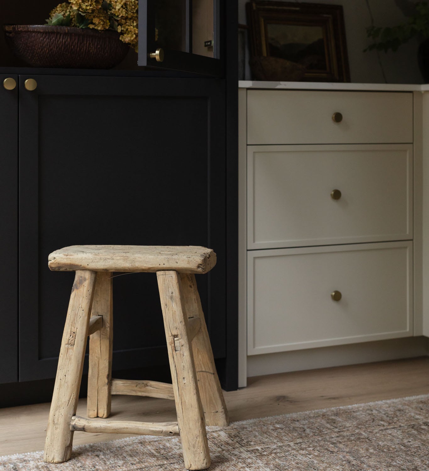 Mable Vintage Stool - Natural 0-VINTAGE - stool Hauer Market