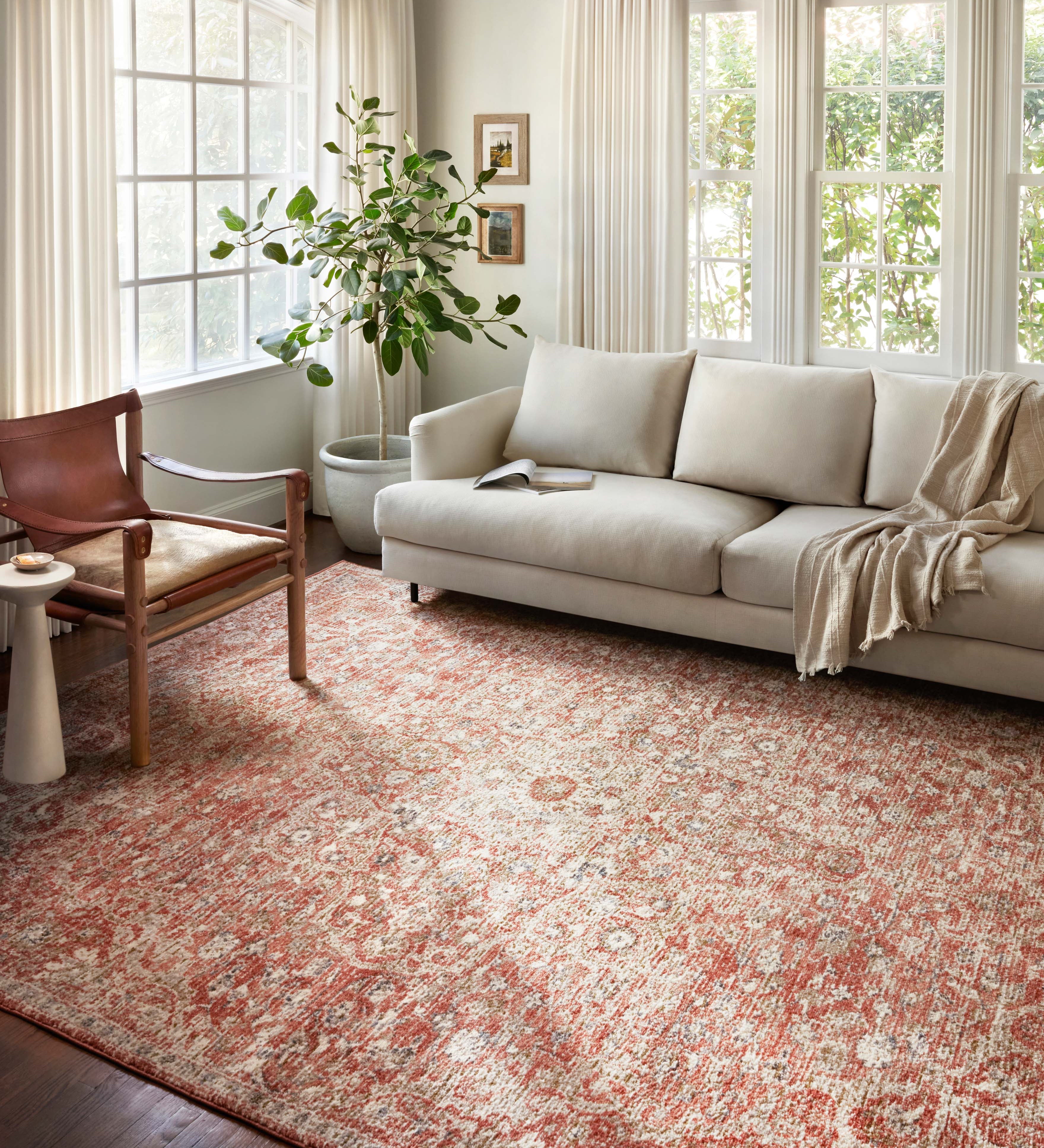 Loloi Saban Rust / Beige Rug RUGS - synthetic Loloi