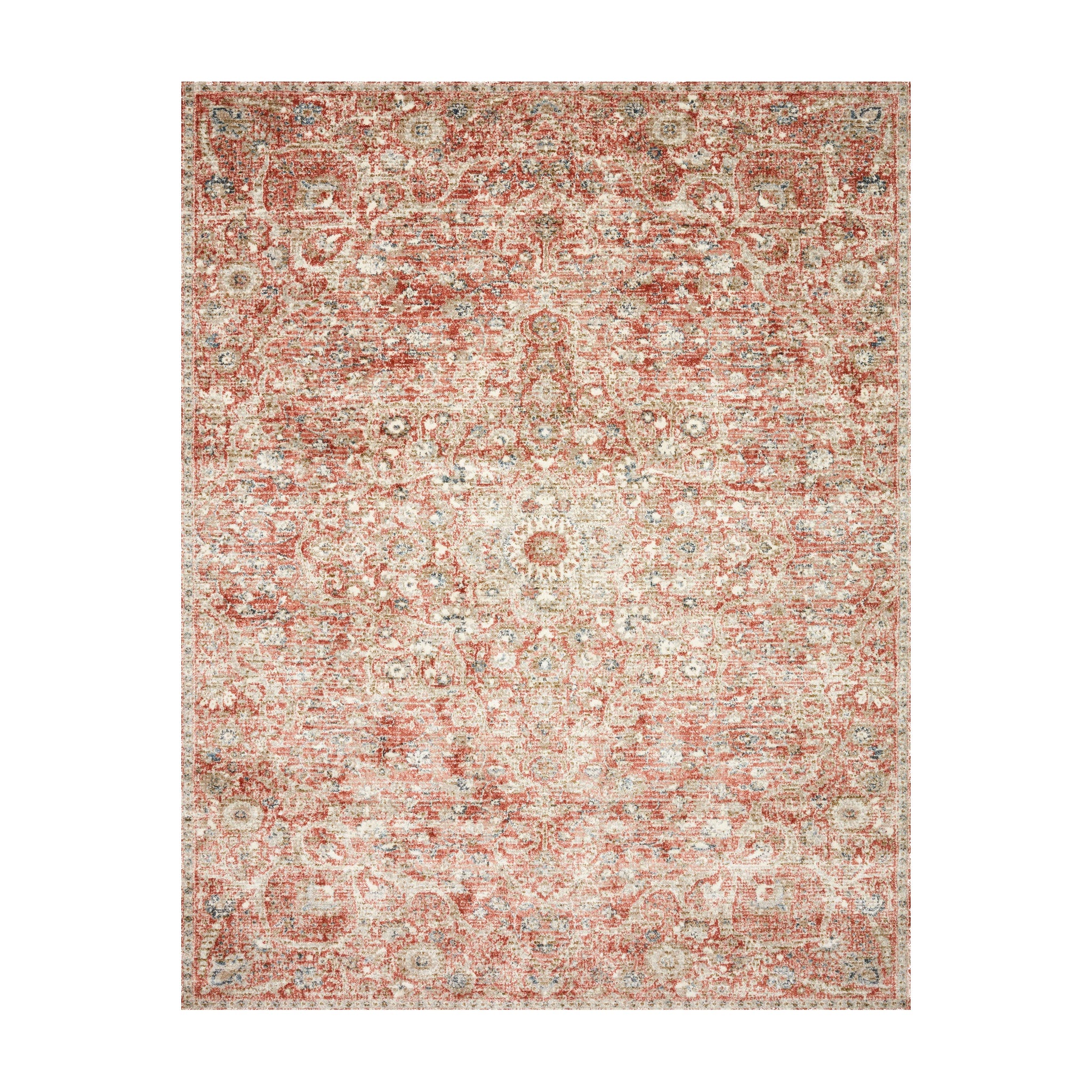 Loloi Saban Rust / Beige Rug RUGS - synthetic Loloi 18" x 18"