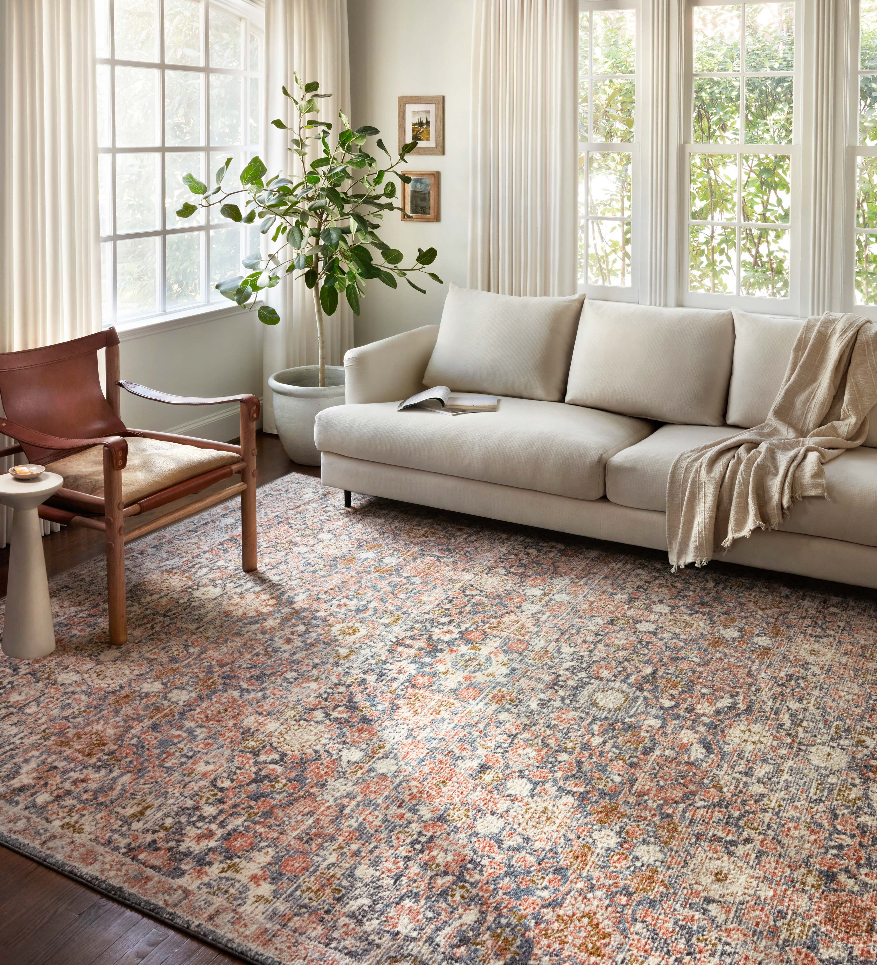 Loloi Saban Navy / Rust Rug RUGS - synthetic Loloi