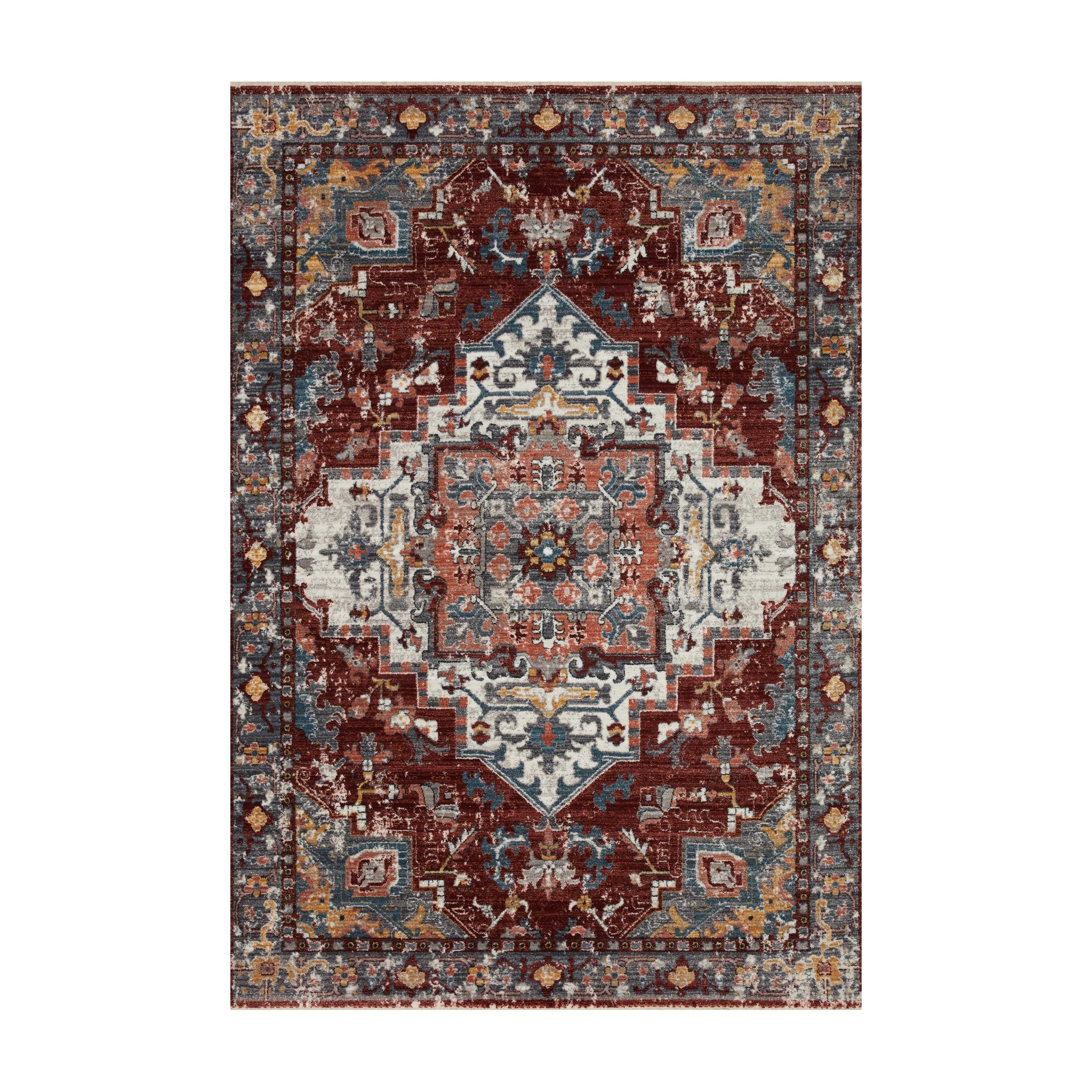 Loloi Samra Brick / Grey Rug Loloi 18" x 18"