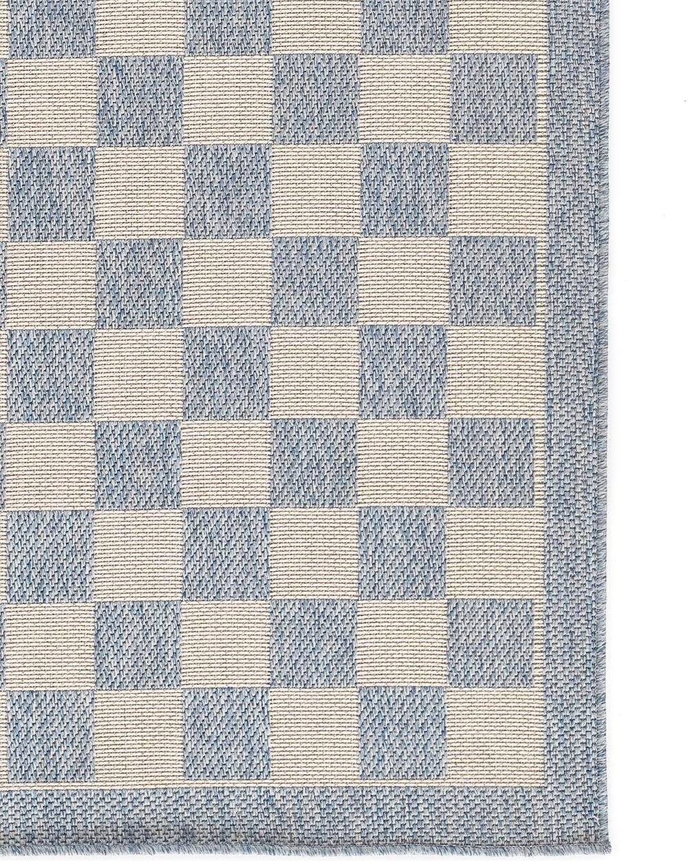 Sablebrook Blue Checkered Rug 5-Rugs - indoor/outdoor Momeni