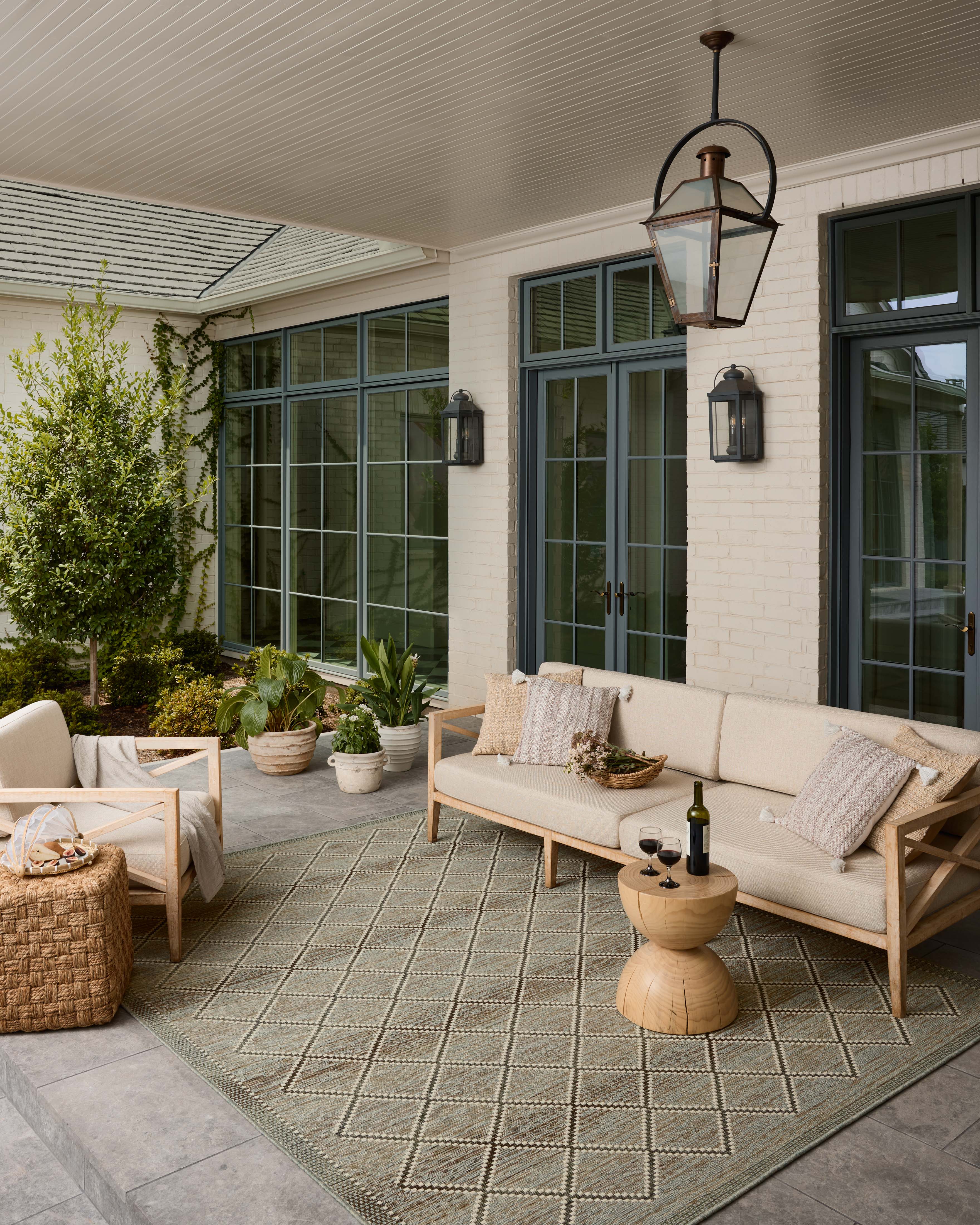 Loloi Saylor Stone / Ivory Indoor/Outdoor Rug RUGS - synthetic Loloi