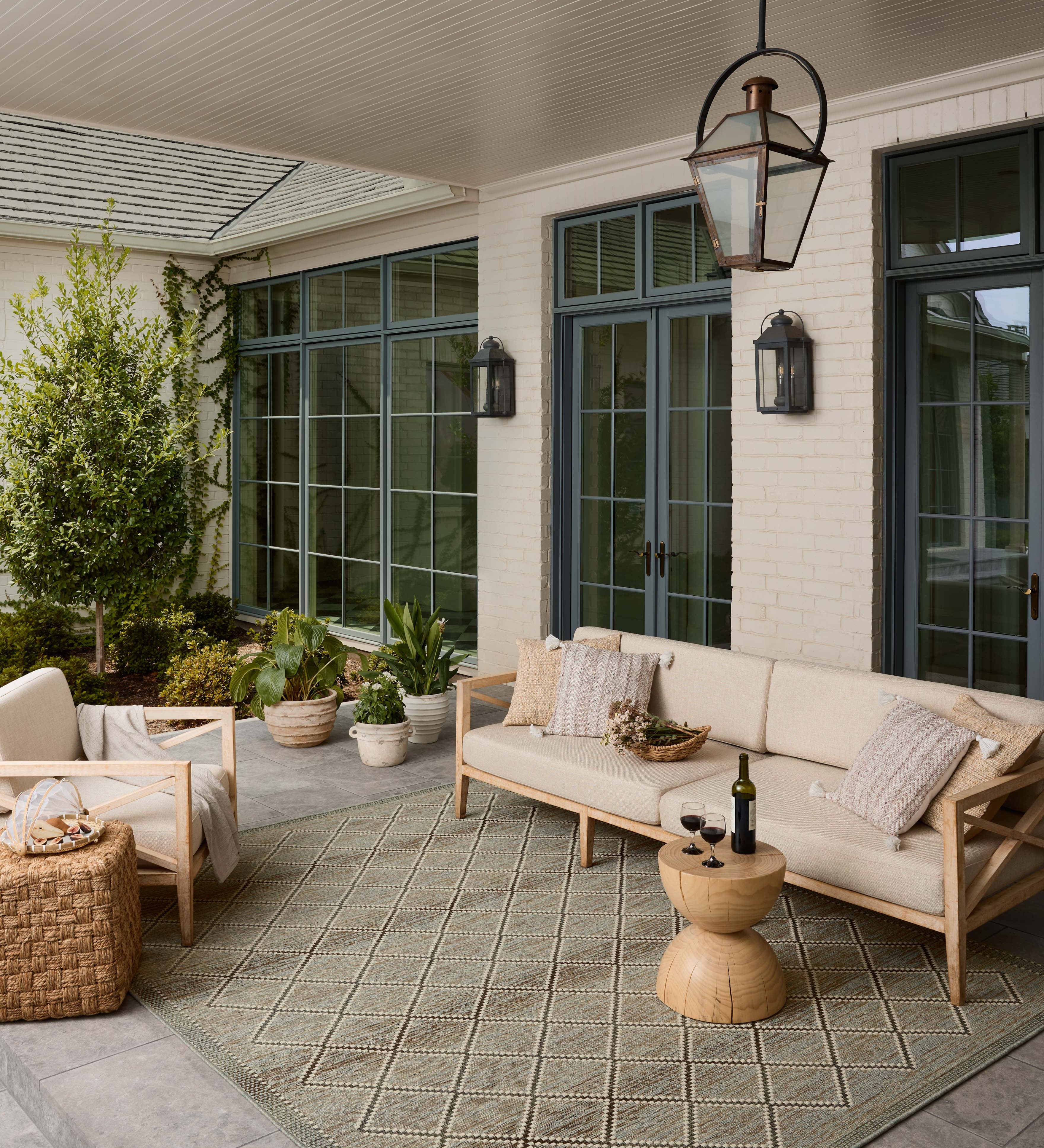 Loloi Saylor Stone / Ivory Sample Indoor/Outdoor Rug RUGS - synthetic Loloi