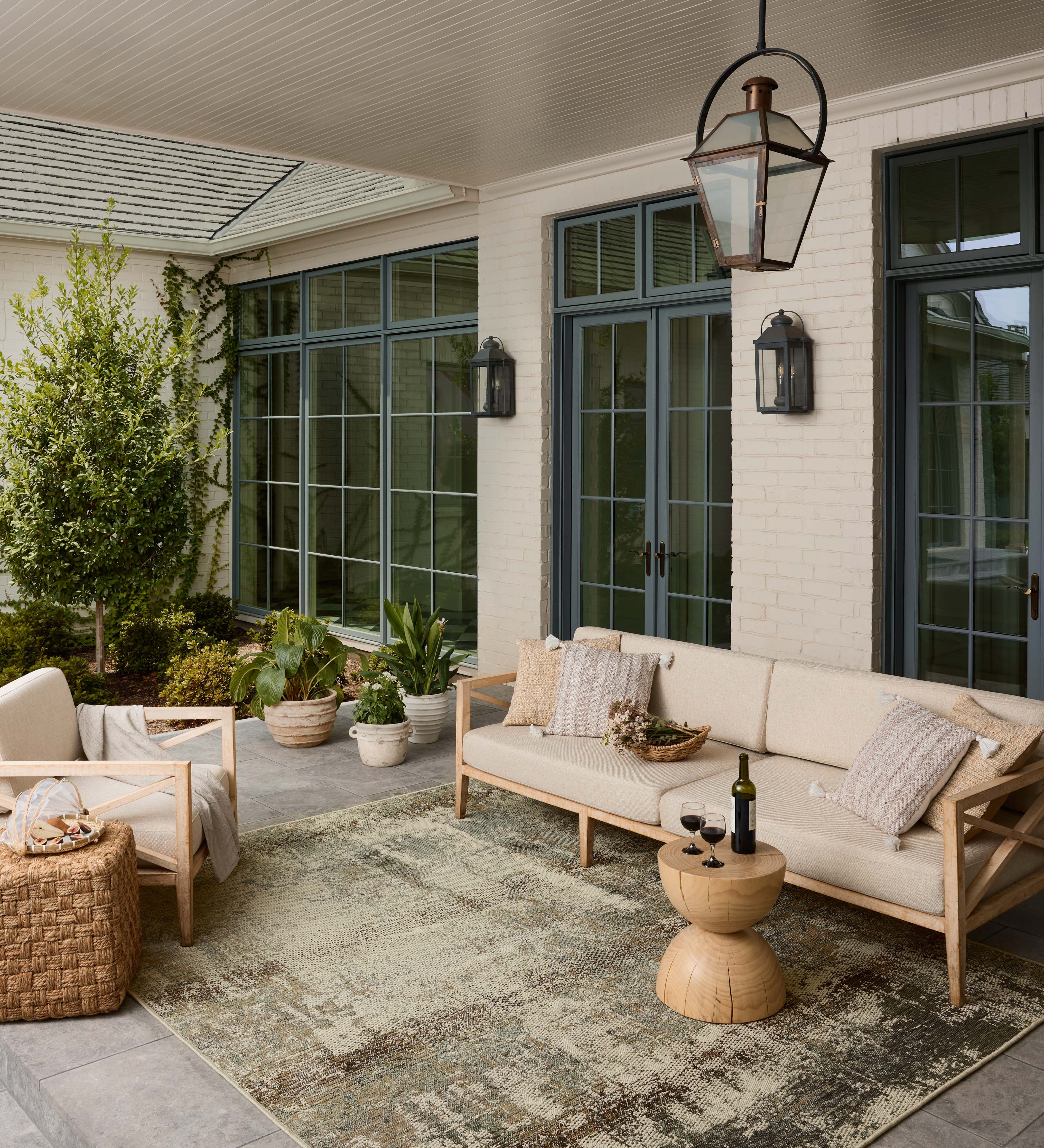 Loloi Saylor Smoke / Ivory Indoor/Outdoor Rug RUGS - synthetic Loloi