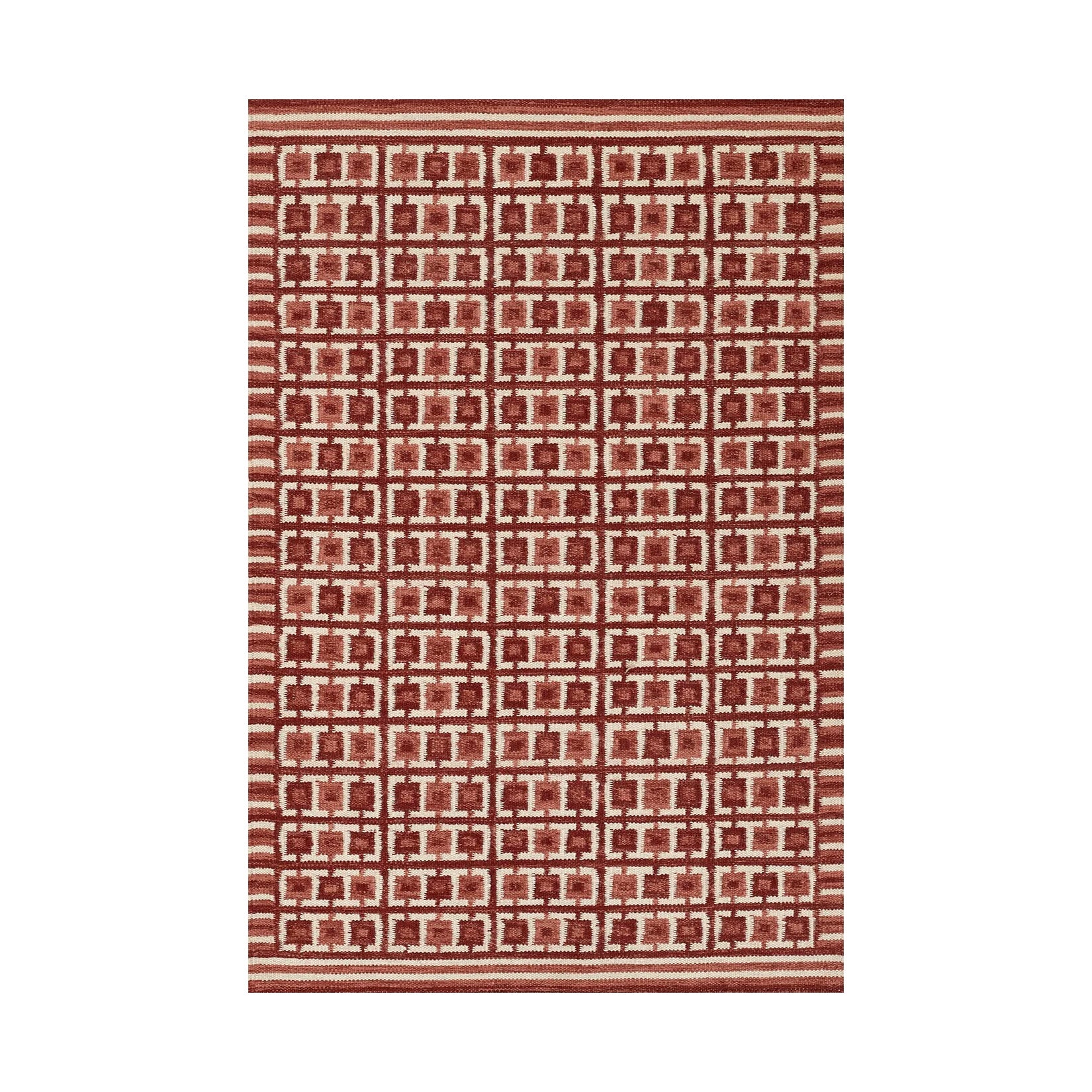 Santi Tile Hand Woven Rug RUGS - wool Momeni Red 2'6" x 8' Runner