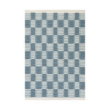 Santi Checkered Hand Woven Rug RUGS - wool Momeni Blue 2'6" x 8' Runner