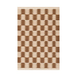Santi Checkered Hand Woven Rug RUGS - wool Momeni Brown 2'6" x 8' Runner