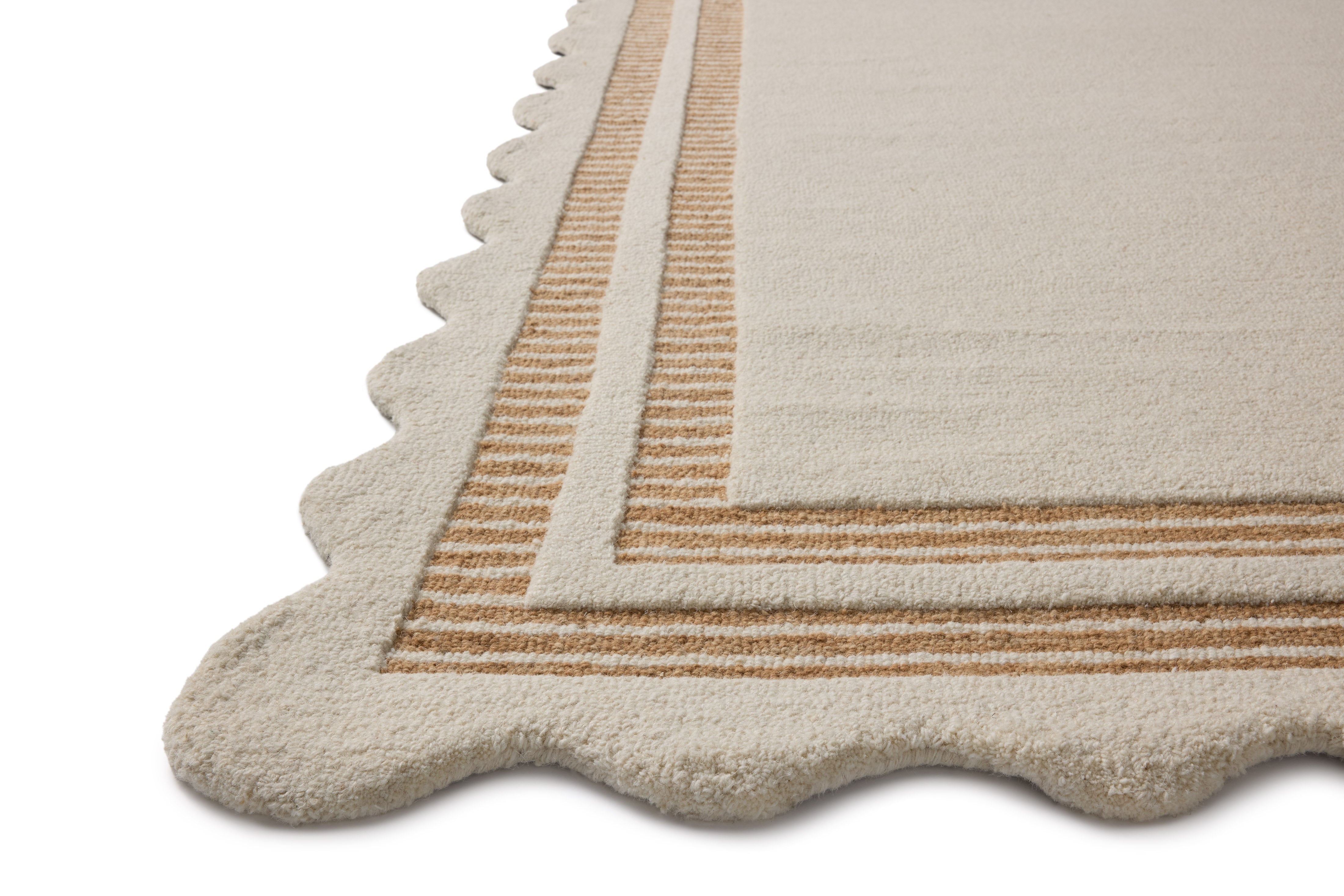 FLOOR MODEL - Chris Loves Julia x Loloi Scottie Ivory / Rust Rug - 7'9" x 9'9" IN STORE - Rugs Loloi