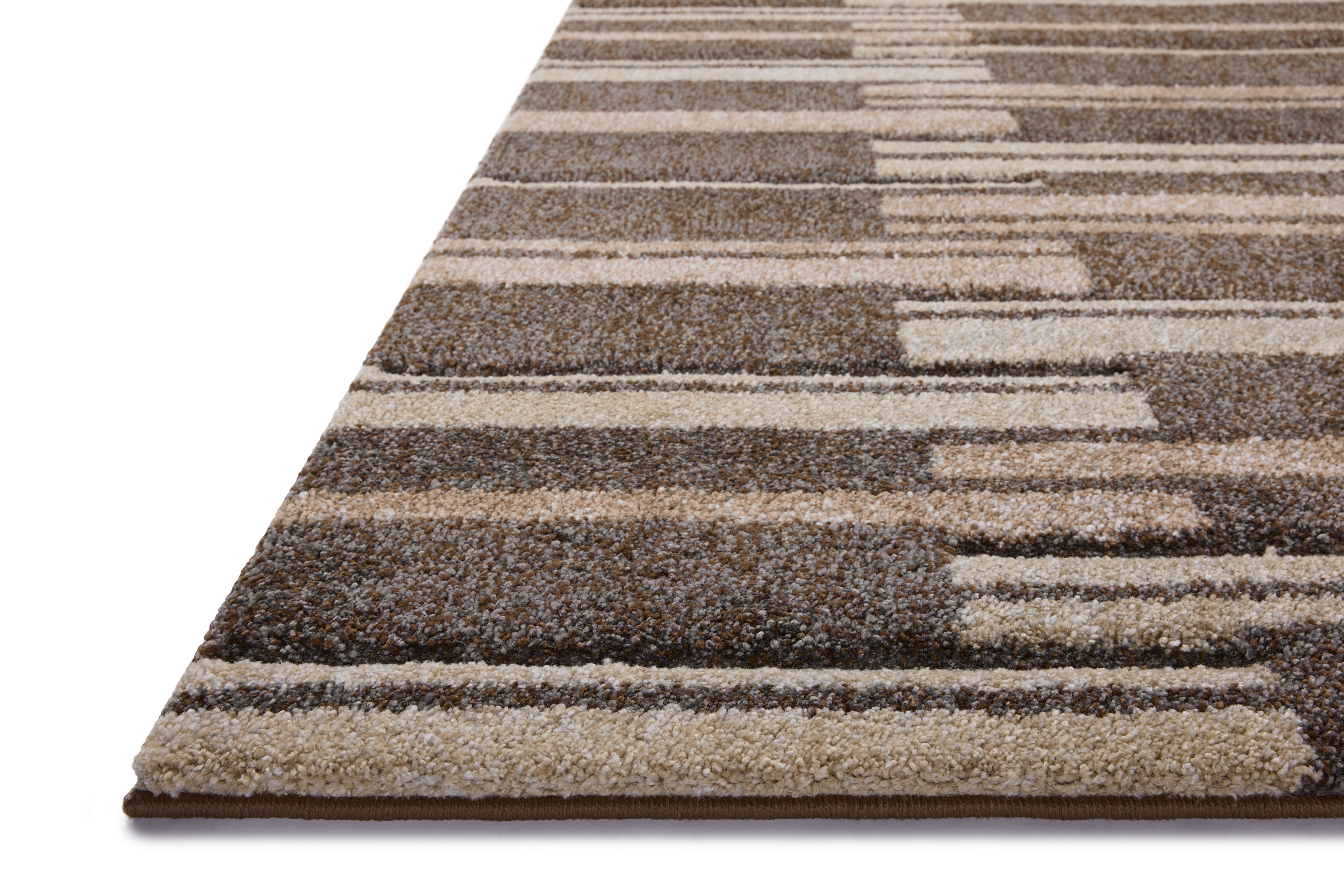 Loloi Silas Mocha / Champagne Runner Rug RUGS - synthetic Loloi