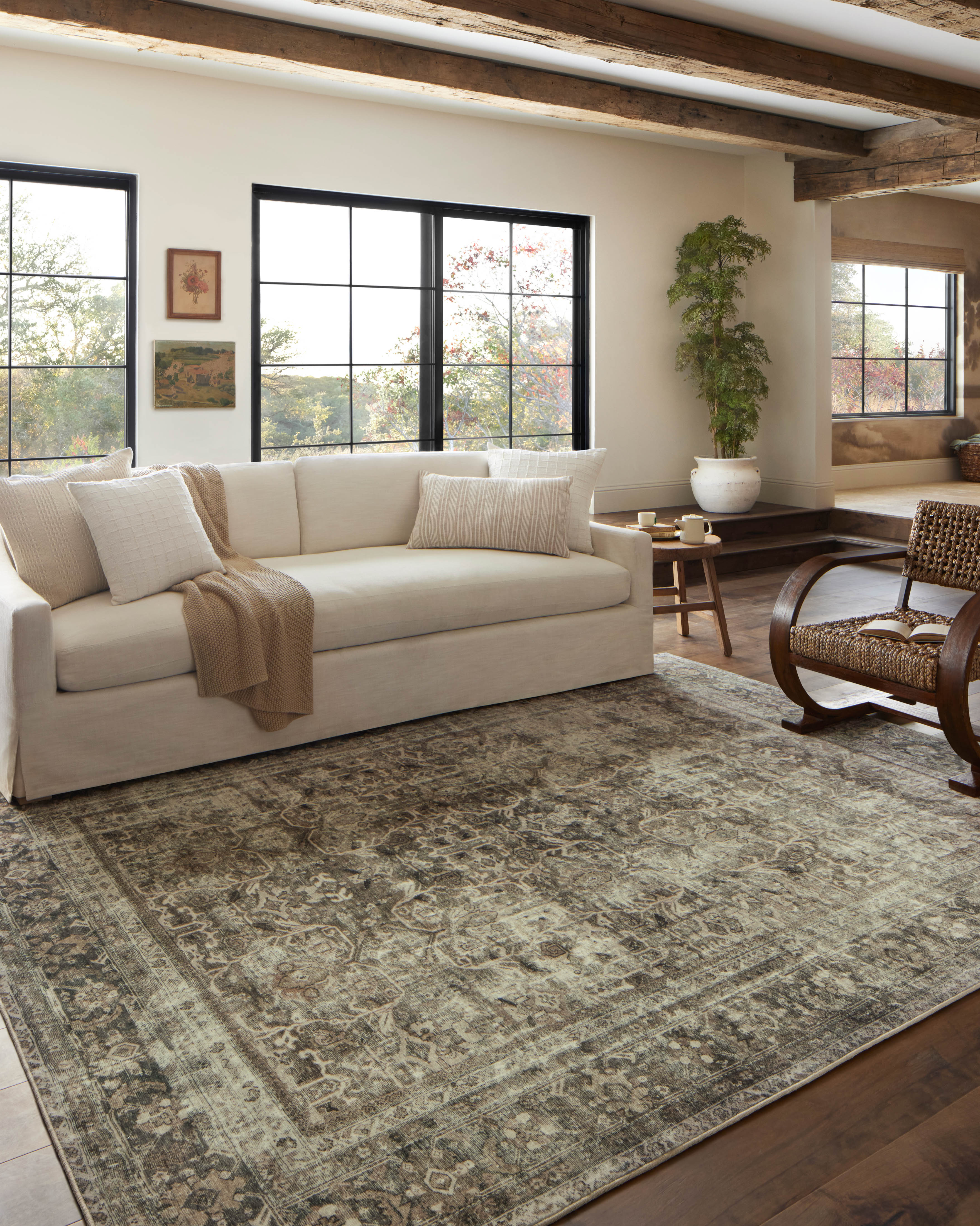 Joanna Gaines x Loloi Sinclair Pebble / Taupe Rug RUGS - synthetic Loloi