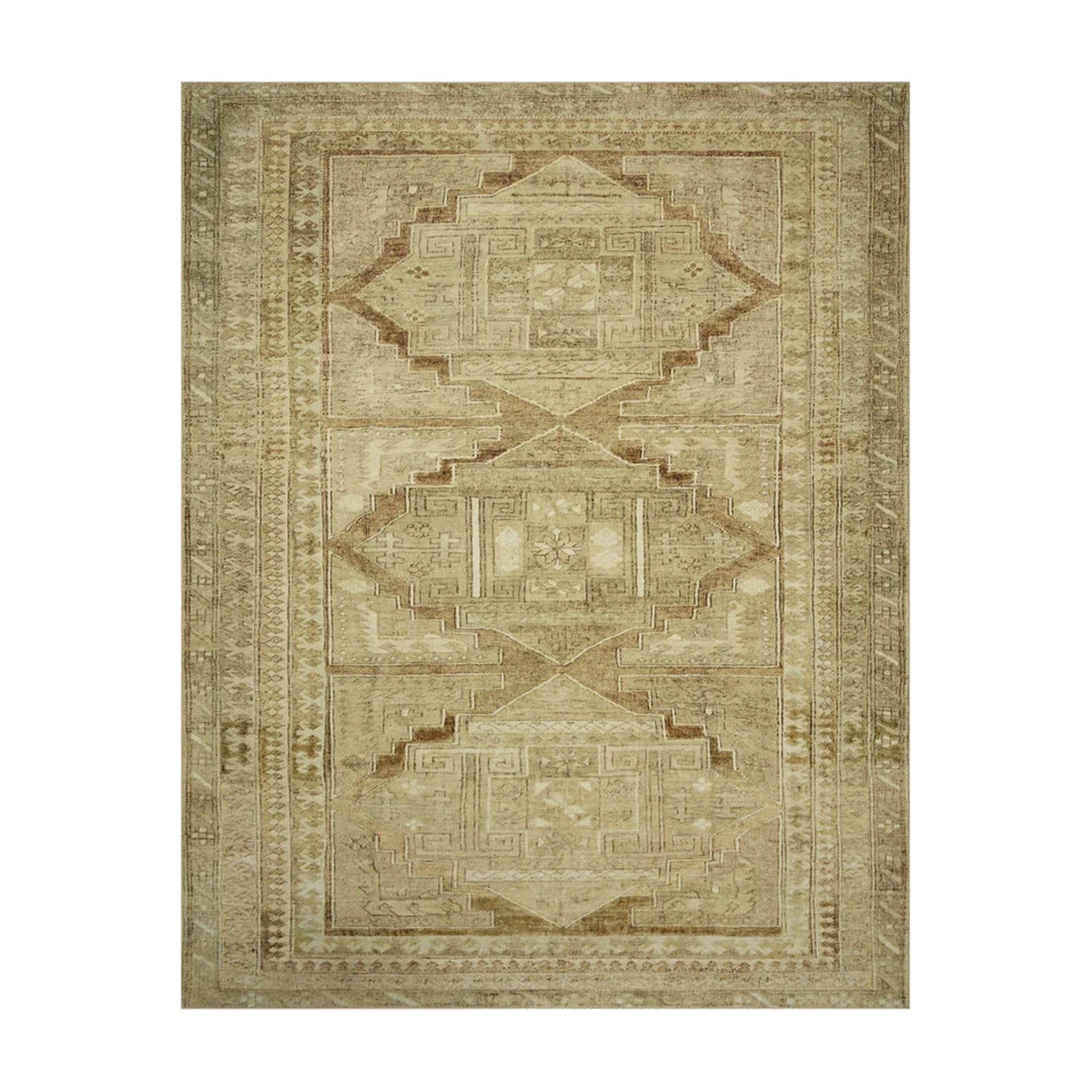 Joanna Gaines x Loloi Sinclair Khaki / Tobacco Rug RUGS - synthetic Loloi 18" x 18"