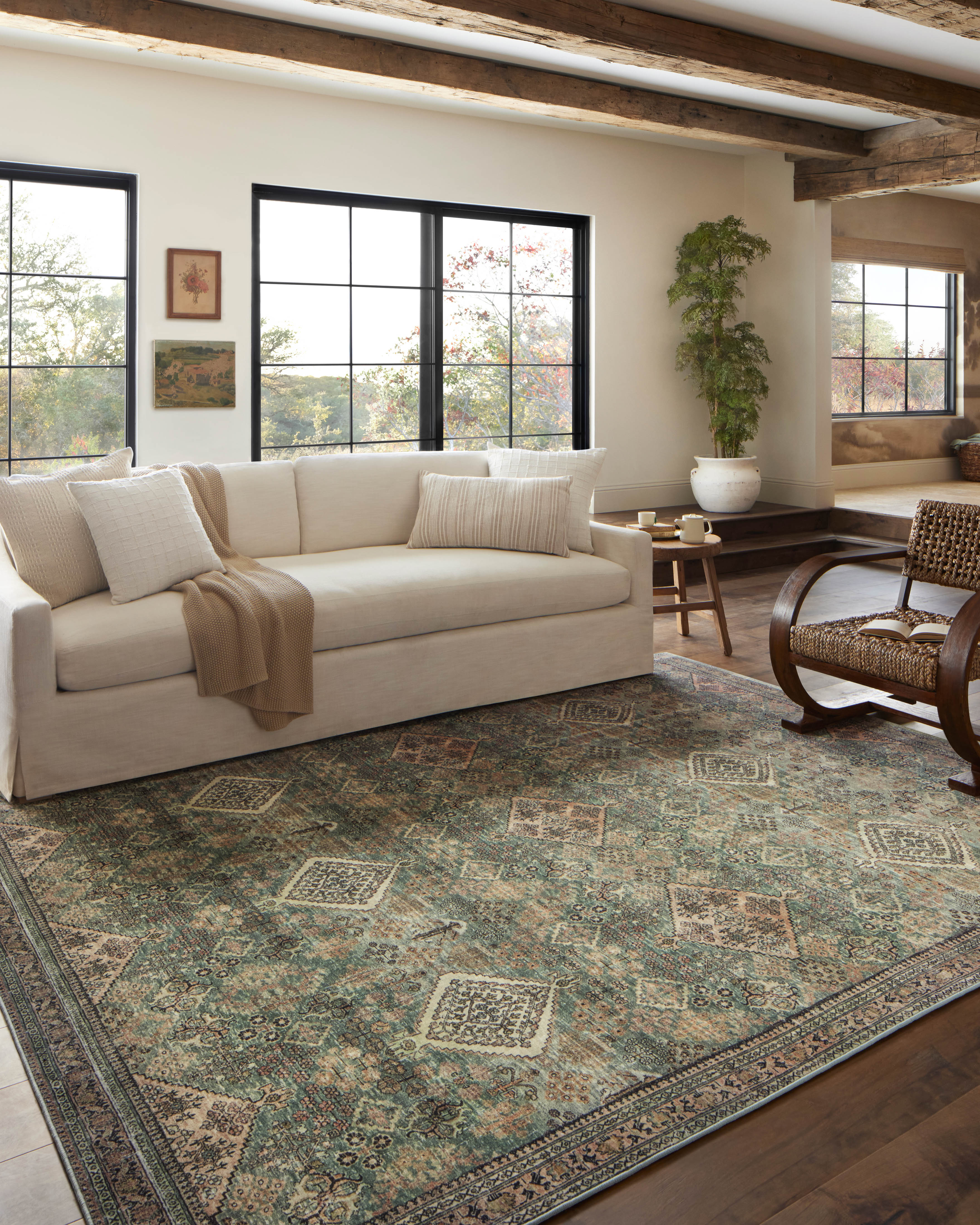 Joanna Gaines x Loloi Sinclair Turquoise / Multi Rug RUGS - synthetic Loloi