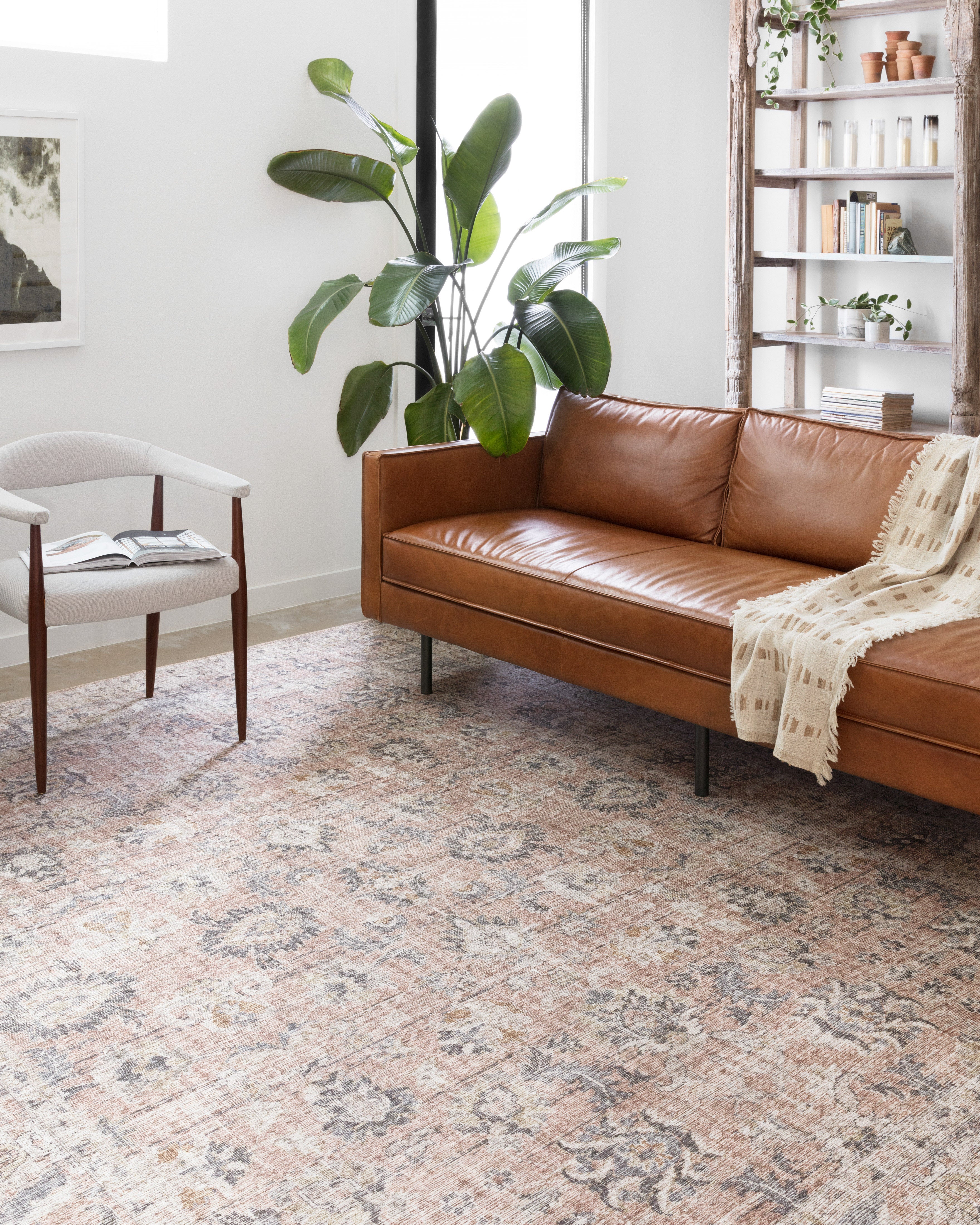 Loloi Skye Blush / Grey Oval Rug RUGS - synthetic Loloi