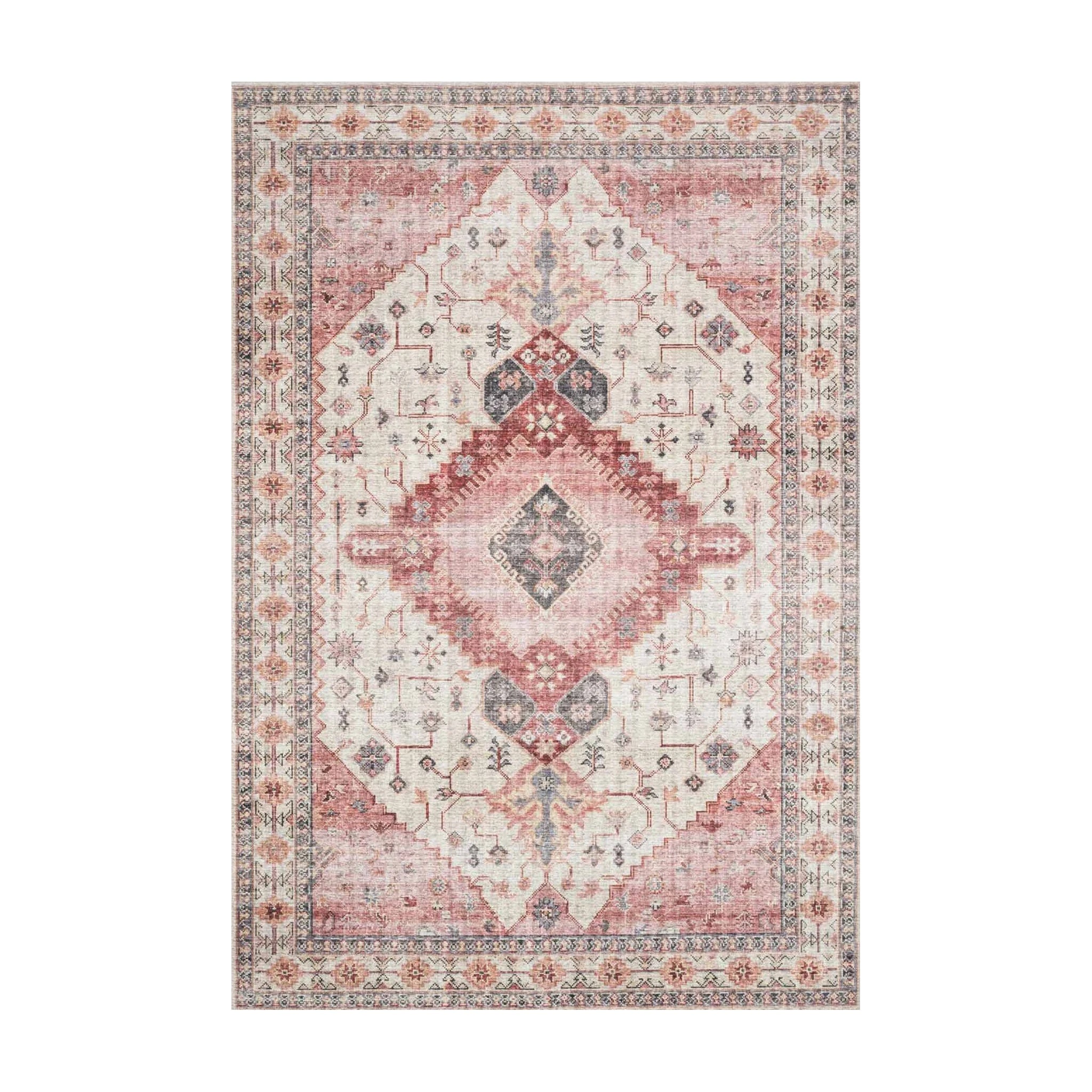 Loloi Skye Ivory / Berry Oval Rug RUGS - synthetic Loloi 7' x 9' Oval