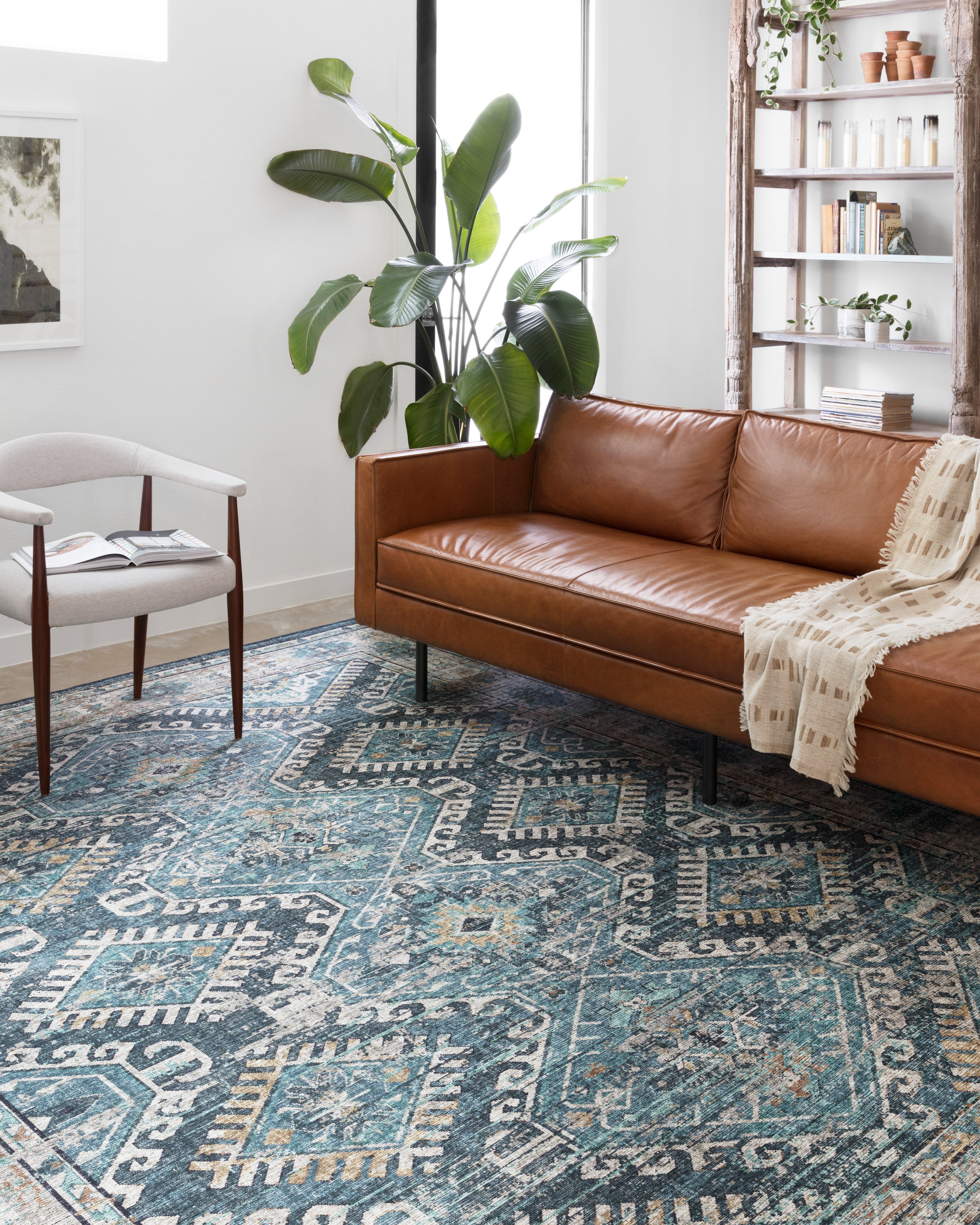 Loloi Skye Denim / Natural Rug RUGS - synthetic Loloi