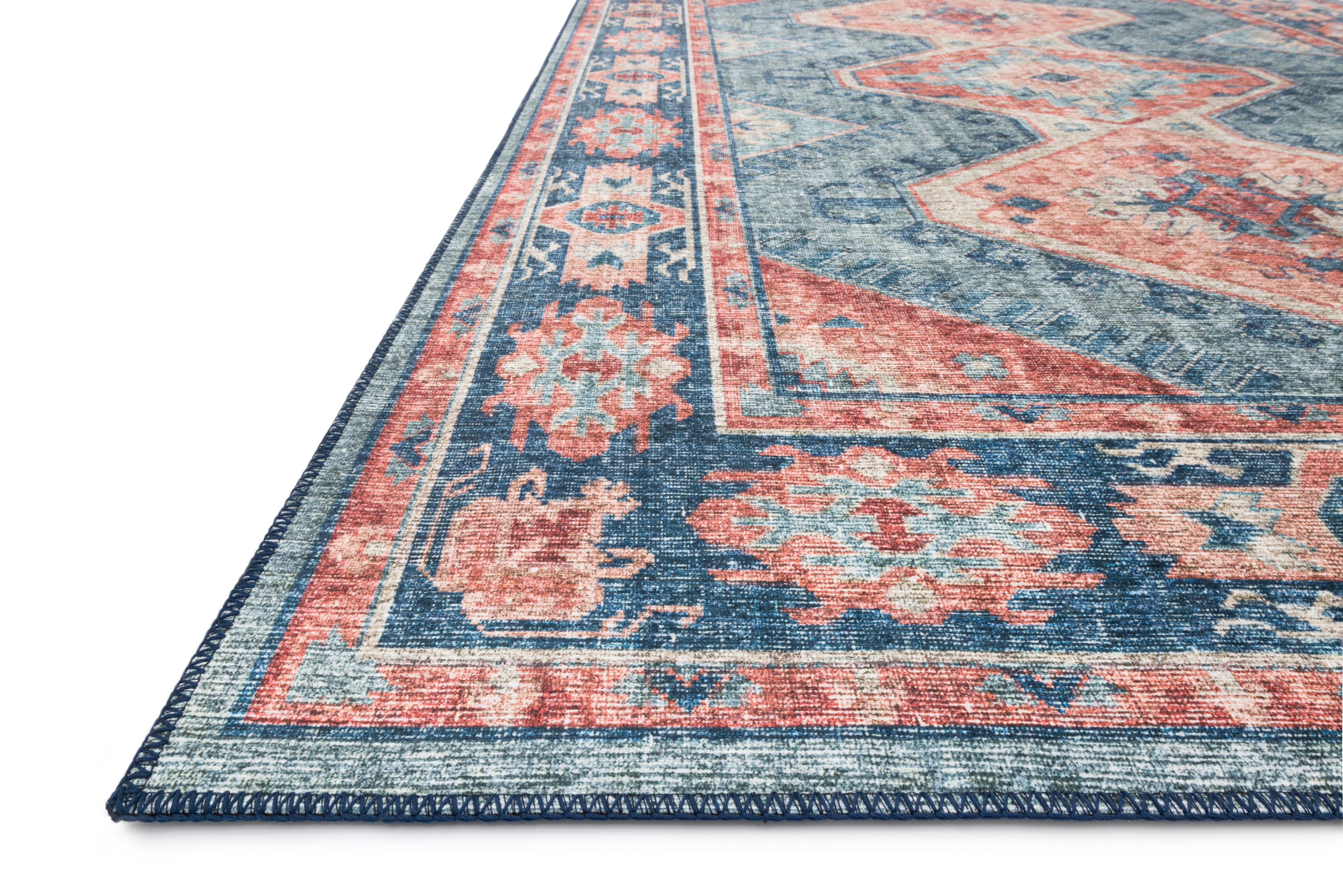 Loloi Skye Turquoise / Terracotta Rug RUGS - synthetic Loloi