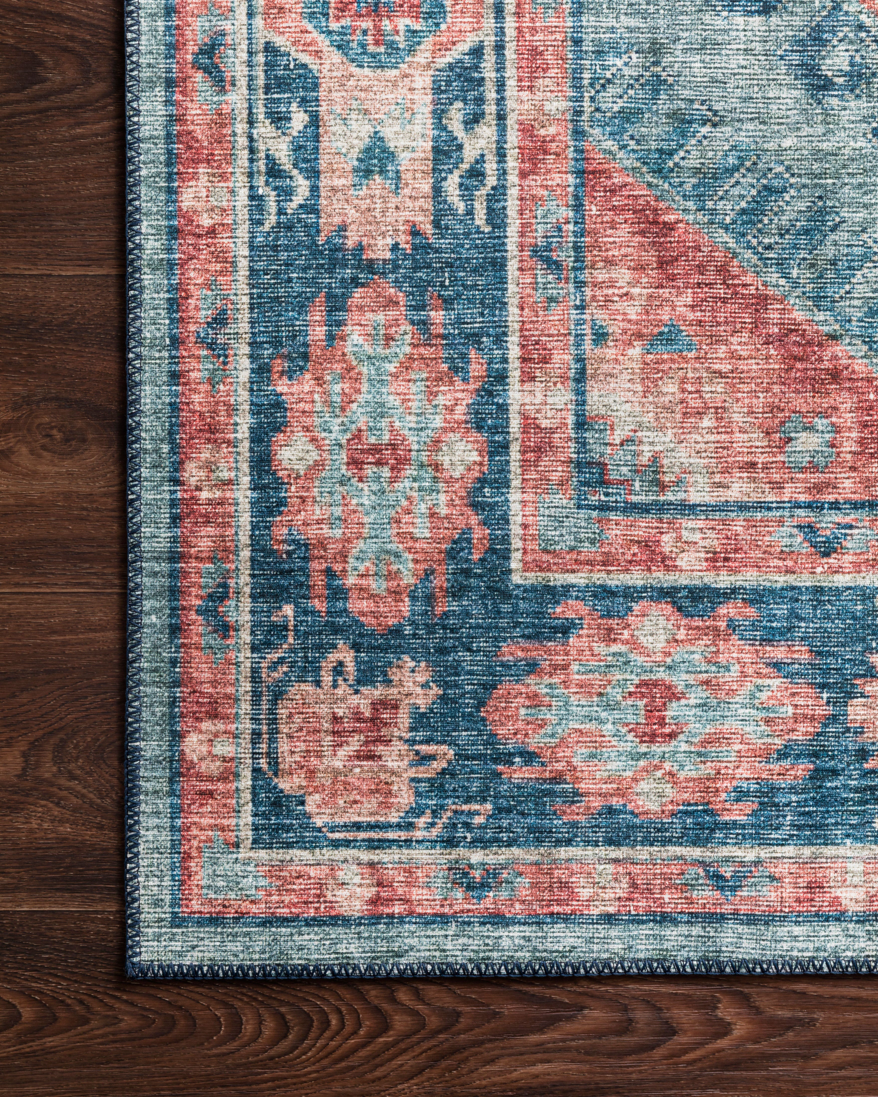 Loloi Skye Turquoise / Terracotta Oval Rug RUGS - synthetic Loloi
