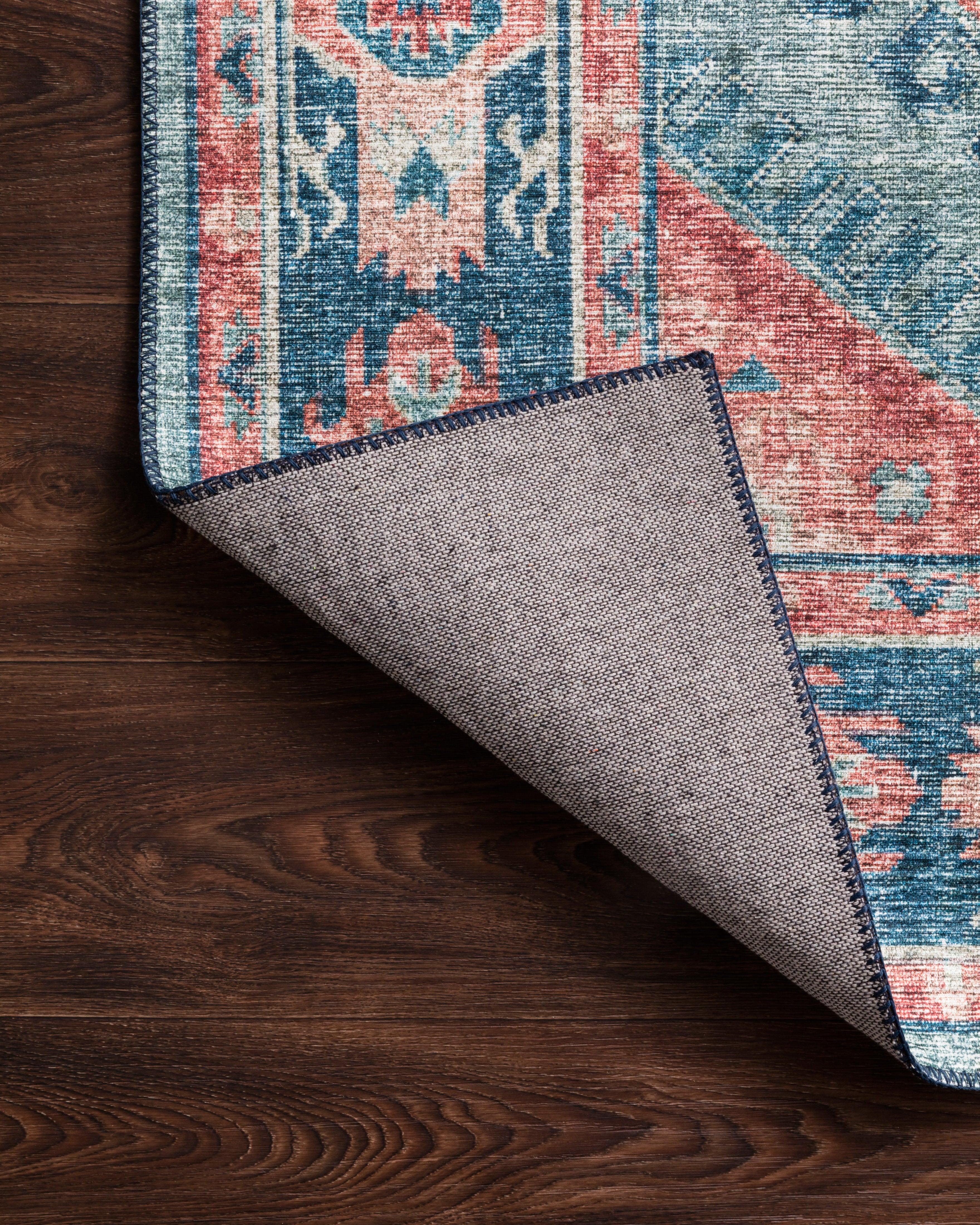 Loloi Skye Turquoise / Terracotta Oval Rug RUGS - synthetic Loloi